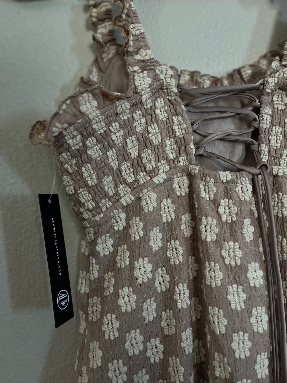NWT Floral Smocked Midi Dress in Dusty Rose - Picture 6 of 8